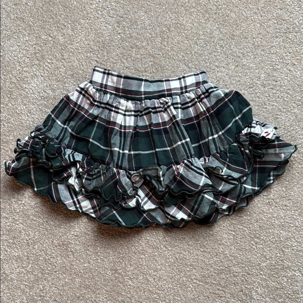 SweetHoney Plaid Ruffle Skort